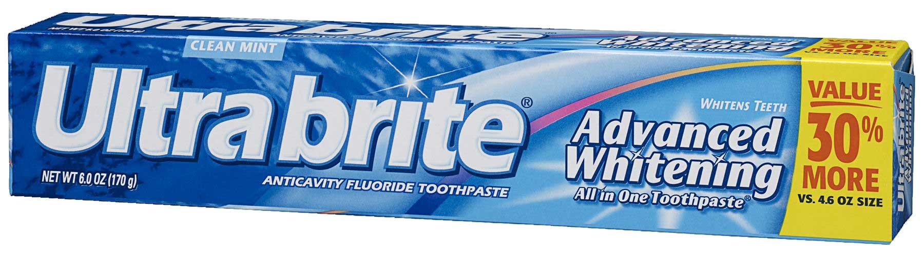 Ultrabrite Advanced Whitening Toothpaste, 6 Ounce -- 24 per case.