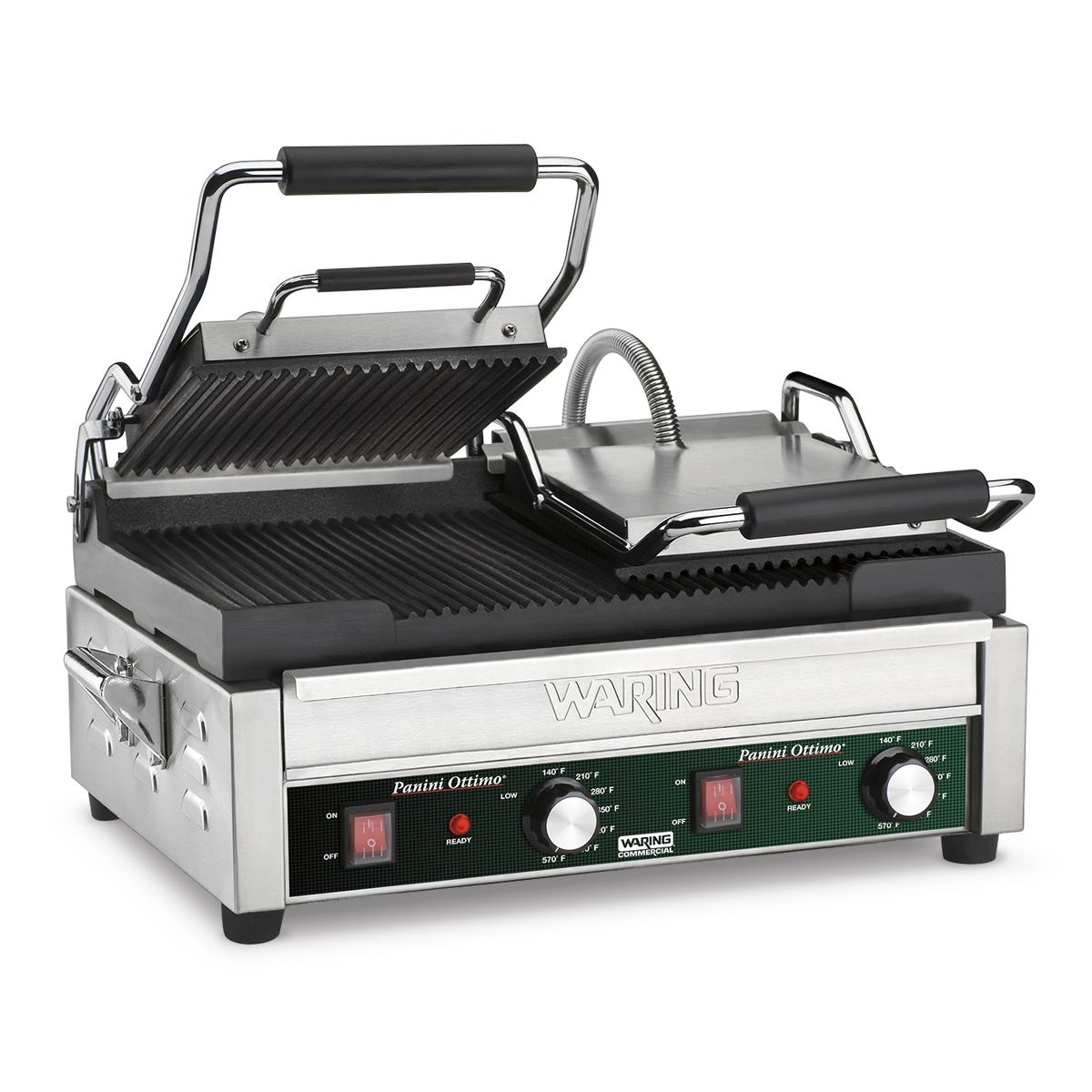 Waring Italian Style Commercial Panini Ottimo Dual Panini Grill, 240 Volt.