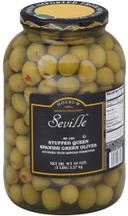 Seville 90/100 Stuffed Green Queen Olive, 1 Gallon -- 4 per case.