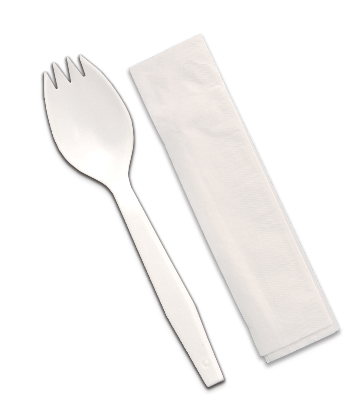 D and W Fine Pack Senate 1 Ply Polypropylene Spork Napkin, 10 x 10 inch -- 1000 per case.