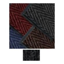 Cactus Charcoal Chevron Rib Commercial Herringbone Carpet Mat, 4 x 8 Feet.