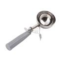 Tablecraft 18/8 Stainless Steel Gray Size 8 Thumb Press Ice Cream Food Disher with Polyethylene Handle, 4 Ounce Capacity