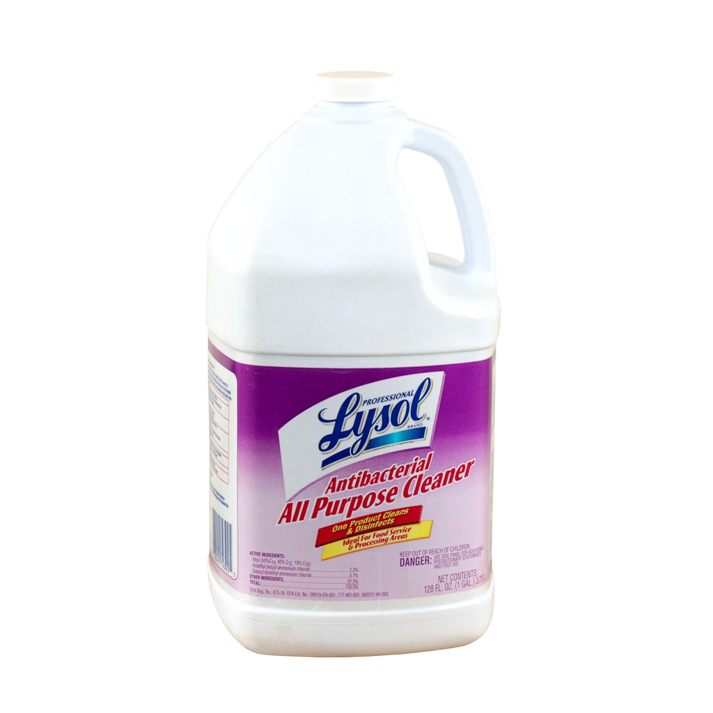 Frenchs Reckitt Benckiser Lysol Concentrate Antibacterial All Purpose Cleaner, 1 Gallon Plastic Bottles -- 4 per case.