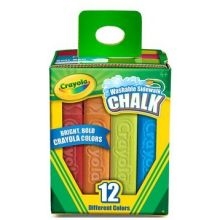 Crayola Washable Sidewalk Chalk - 12 per pack -- 8 packs per case.
