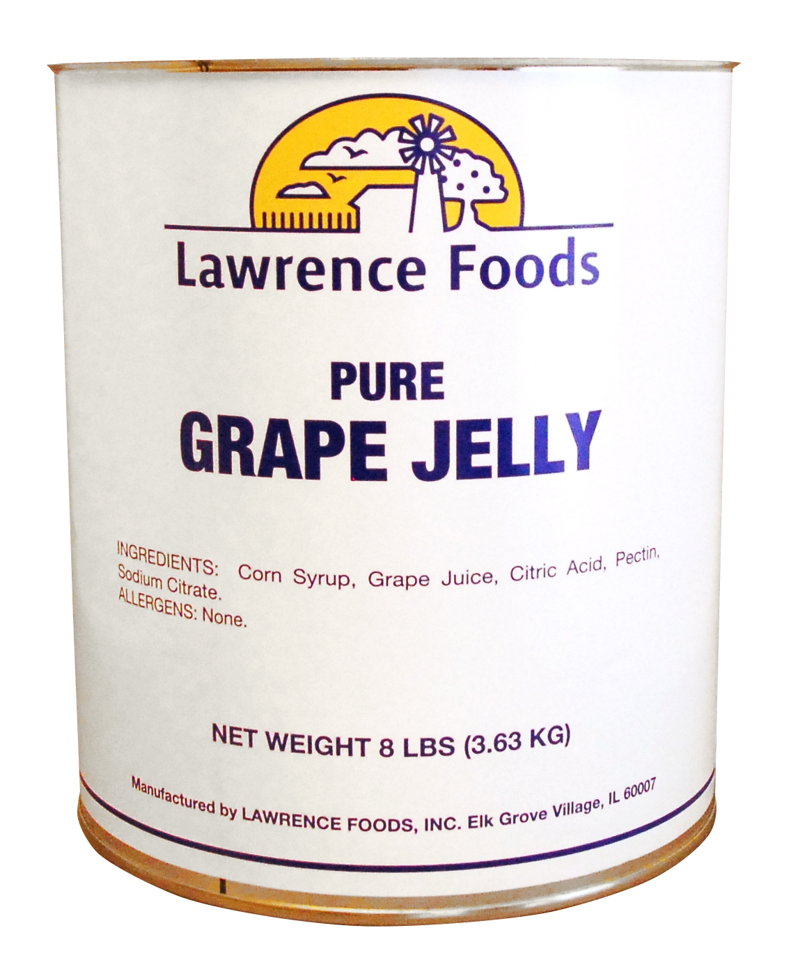 Lawrence Foods Jelly Pure Grape, 8 Pound -- 6 per case