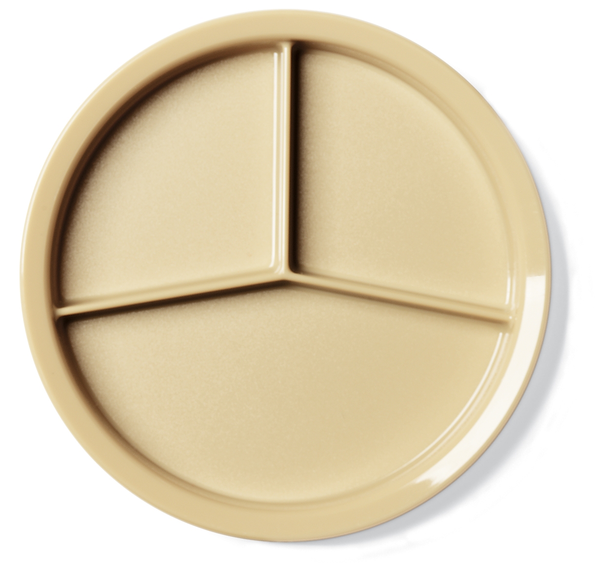 Cambro Camwear Beige 3 Compartment Heat Keeper Base Plate, 9 1/2 inch Diameter -- 12 per case.