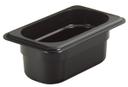 Cambro One Ninth Size Plastic Food Pan, Black, 2 inch -- 6 per case