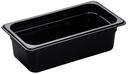 H Pan One Third Size Food Storage Pan, Black, 6 15/16 x 12 3/4 inch -- 6 per case