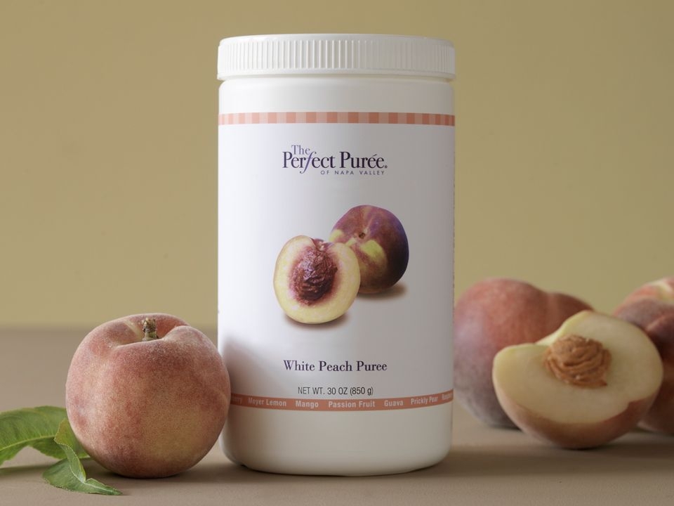 The Perfect Puree White Peach Puree, 30 Ounce -- 6 per case.