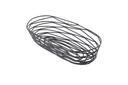 Tablecraft Artisan Collection Black Powder Coated Steel Oblong Serving Basket, 8.875 x 4 x 2 inch