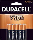 Duracell Coppertop AAA Alkaline Battery, 10 count per pack -- 40 per case.