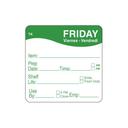 ToughMark Friday 2 x 2 inch Day of the Week Labels, 500 count per roll -- 576 rolls per case.