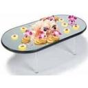 Lakeside Geneva Stacking Tired Oval Display Mirror Tray, 16 x 32 inch.