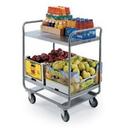 Lakeside Traditional Series Stainless Steel Medium Duty 2 Shelf Tubular Frame Assembled Utility Cart, 21 x 33 inch Shelf.