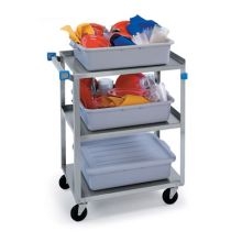 Lakeside Traditional Series Stainless Steel Standard Duty 3 Shelf Utility Cart, 15 1/2 x 24 inch Shelf.
