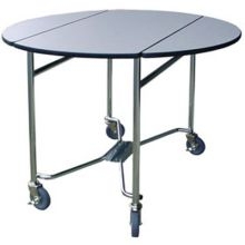 Lakeside Geneva Regular Style Standard Round Table Room Service Table, 40 x 40 x 30 inch Leaves Up Overall Size.