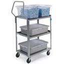 Lakeside Handler Series Medium Duty Stainless Steel Utility Cart with 3 Shelves, 20 x 31 x 45 3/8 inch.