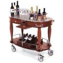 Lakeside Bordeaux Wood Veneer Wine/Liquor Serving Cart, 21 5/8 x 39 3/8 x 36 3/4 inch Overall Size.