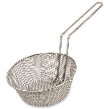 Alegacy Nickel Plated Fine Mesh Culinary Basket, 8 inch Diameter.