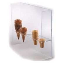 Dispense Rite Clear Acrylic 5 Section Ice Cream Cone Holder, 16 x 19 x 5 1/2 inch -- 2 per case.