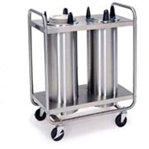 Lakeside Stainless Steel 2 Stack Non Heated Regular Open Tubular Frame Plate Dispenser - Upto 5 inch Accommodate Plate Size.
