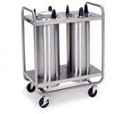 Lakeside Stainless Steel 2 Stack Non Heated Regular Open Tubular Frame Plate Dispenser - 10 1/4 to 12 1/4 inch Accommodate Plate Size.