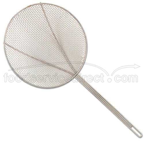 Alegacy Nickel Plated Square Mesh Skimmer, 12 inch Bowl Diameter.