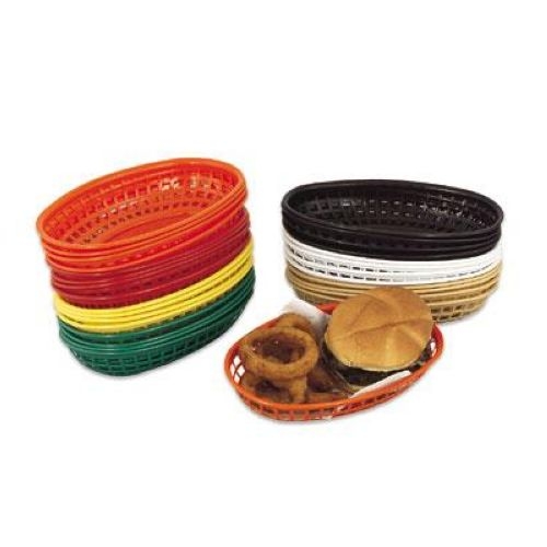 Alegacy Oval White Fast Food Basket, 9 3/8 x 2 inch -- 36 per case.