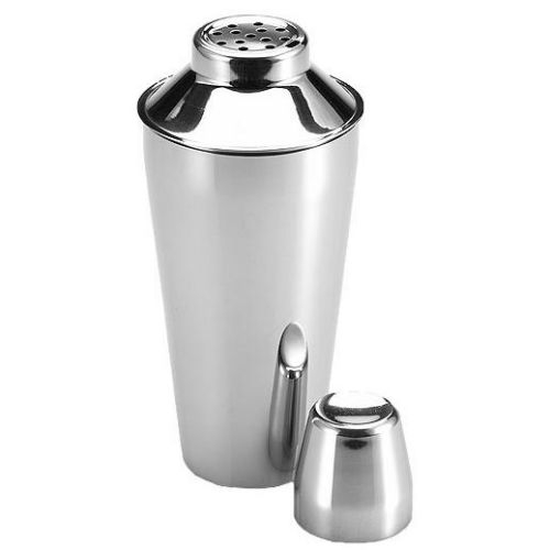 Alegacy Stainless Steel Cocktail Shaker with Cover and Strainer, 30 Ounce Capacity.
