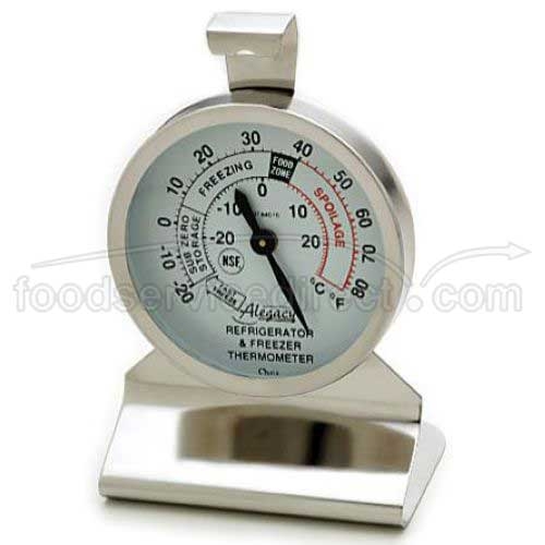 Alegacy Dial Refrigerator and Freezer Thermometer, 2 3/4 inch Height.