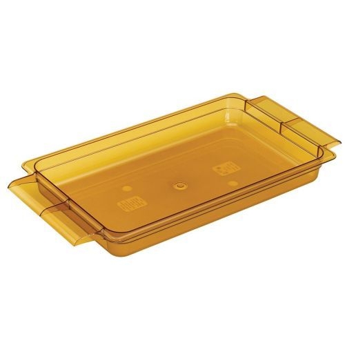 Cambro H Pan Amber Full Size High Heat Food Pan with Handles, 2 1/2 inch Deep -- 6 per case.
