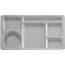 Cambro Teal Camwear Polycarbonate 2 x 2 Compartment School Tray, 15 x 8 3/4 inch -- 24 per case.
