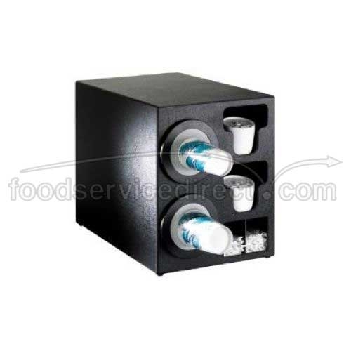 Dispense Rite BFL-C Black Countertop One Size Fits All Cup Dispensing Cabinet, 17 3/4 x 14 1/2 x 23 inch.