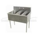 400 Series Stainless Steel Square Corner Scullery Budget Sink with 3 Compartment.21X36 36 inch O.A..