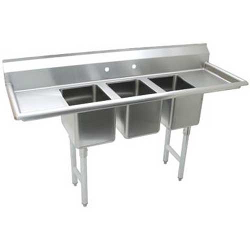 Stainless Steel Convenience Store Sink with 3 Compartment.Overall Length 60 inch.