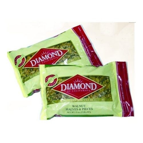 Diamond Walnut Halve and Pieces, 2 Pound Visibility Bag -- 12 per case.