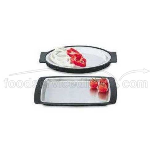 Vollrath Sizzling Oval Platter with Underliner, 13 3/4 x 8 5/16 inch -- 12 per case.