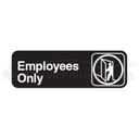Traex White Imprint On Black Employees Only - Sign, 3 x 9 inch.