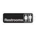 Traex White Imprint On Black Restroom - Sign, 3 x 9 inch.