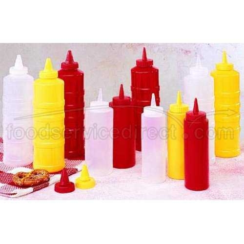 Traex Clear Squeeze Bottle Dispenser with Closeable Cap, 24 Ounce -- 12 per case.