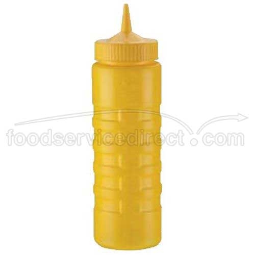 Traex Yellow Wide Mouth Squeeze Dispenser, 24 Ounce -- 12 per case.