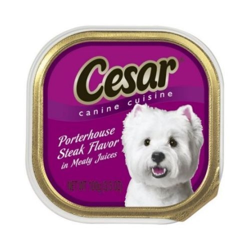Cesar Canine Cuisine Porterhouse Steak Flavor in Meaty Juice, 3.5 Ounce Tray -- 24 per case.