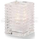 Hollowicks Block Clear Jewel Horizontal Rib Glass Lamp, 4 1/8 inch Height.