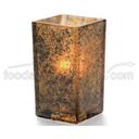 Hollowick Quad Antique Gold Square Votive Glass Lamp, 4 3/8 inch Height.