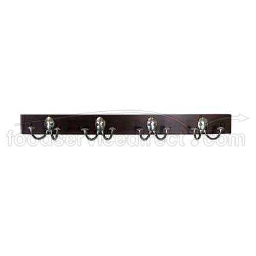 Spectrum Diversified Designs Satin Nickel Walnut Stratford Wood Rack, 25 1/2 x 3 x 3 3/4 inch.