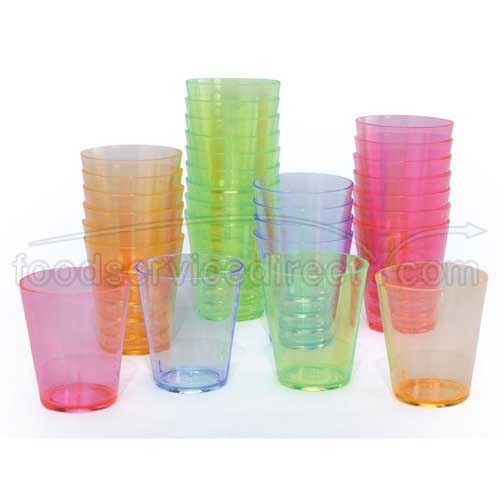 Plastic Shot Glasses 1 ounce Assorted colors -- 1152 per case