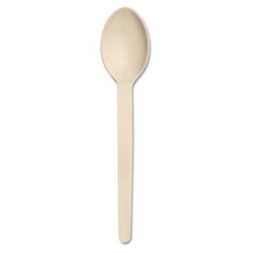 Baumgartens Corn Starch Cutlery, Spoon, White, 100/Pack