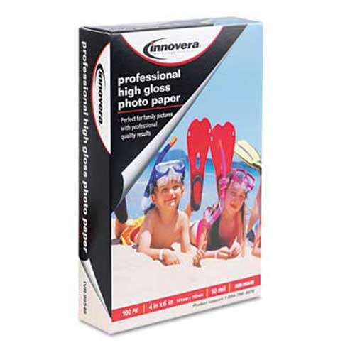 Innovera High-Gloss Photo Paper, 4 x 6, 100 Sheets/Pack
