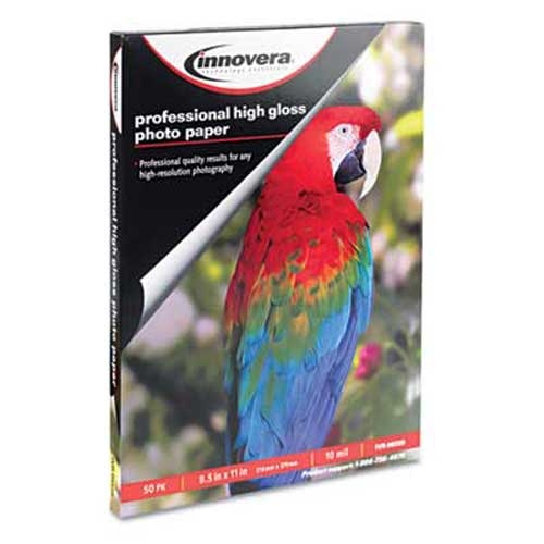 Innovera High-Gloss Photo Paper, 8-1/2 x 11, 50 Sheets/Pack