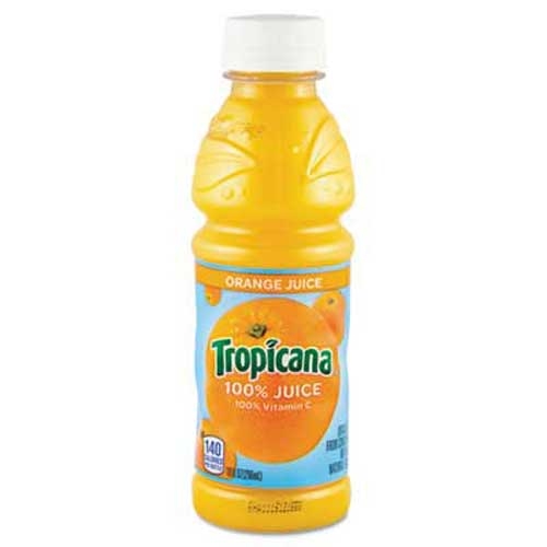 Tropicana 100% Juice, Orange, 10oz Bottle, 24/Carton